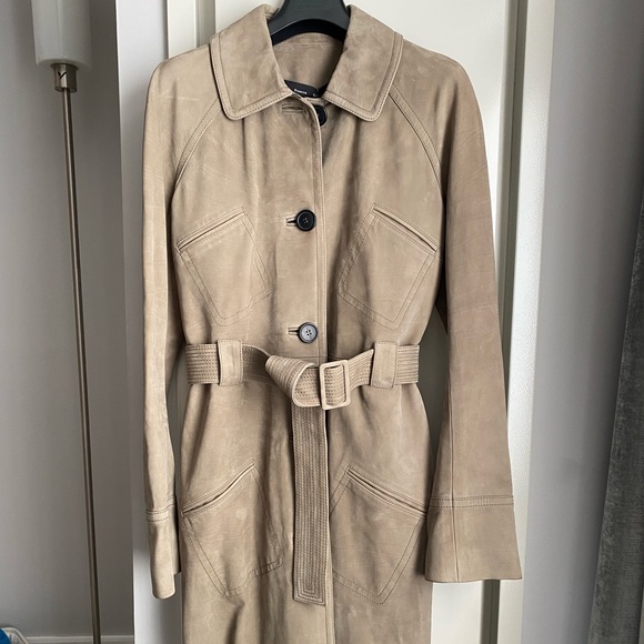 *New With Tags* Light Brown Proenza Schouler Leather Trench Coat Size 6 - Picture 3 of 7